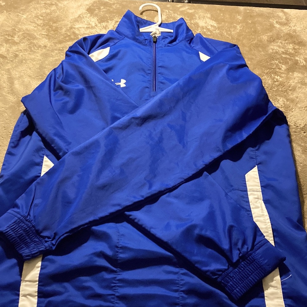 Blue mens football jacket